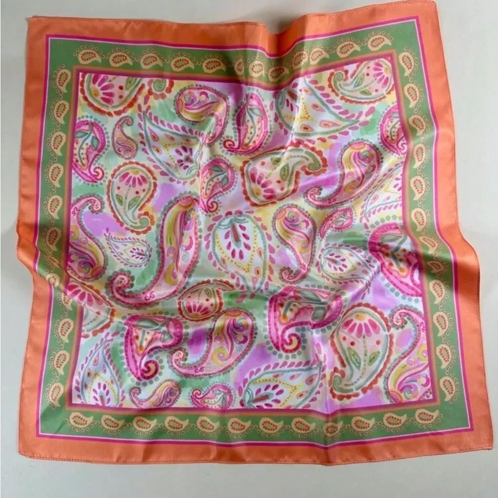 Orange Paisley Print Scarf N1410